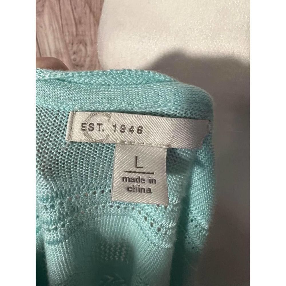 Cato Womens Long Sleeve Top Light Green Sz Large - Picture 6 of 8